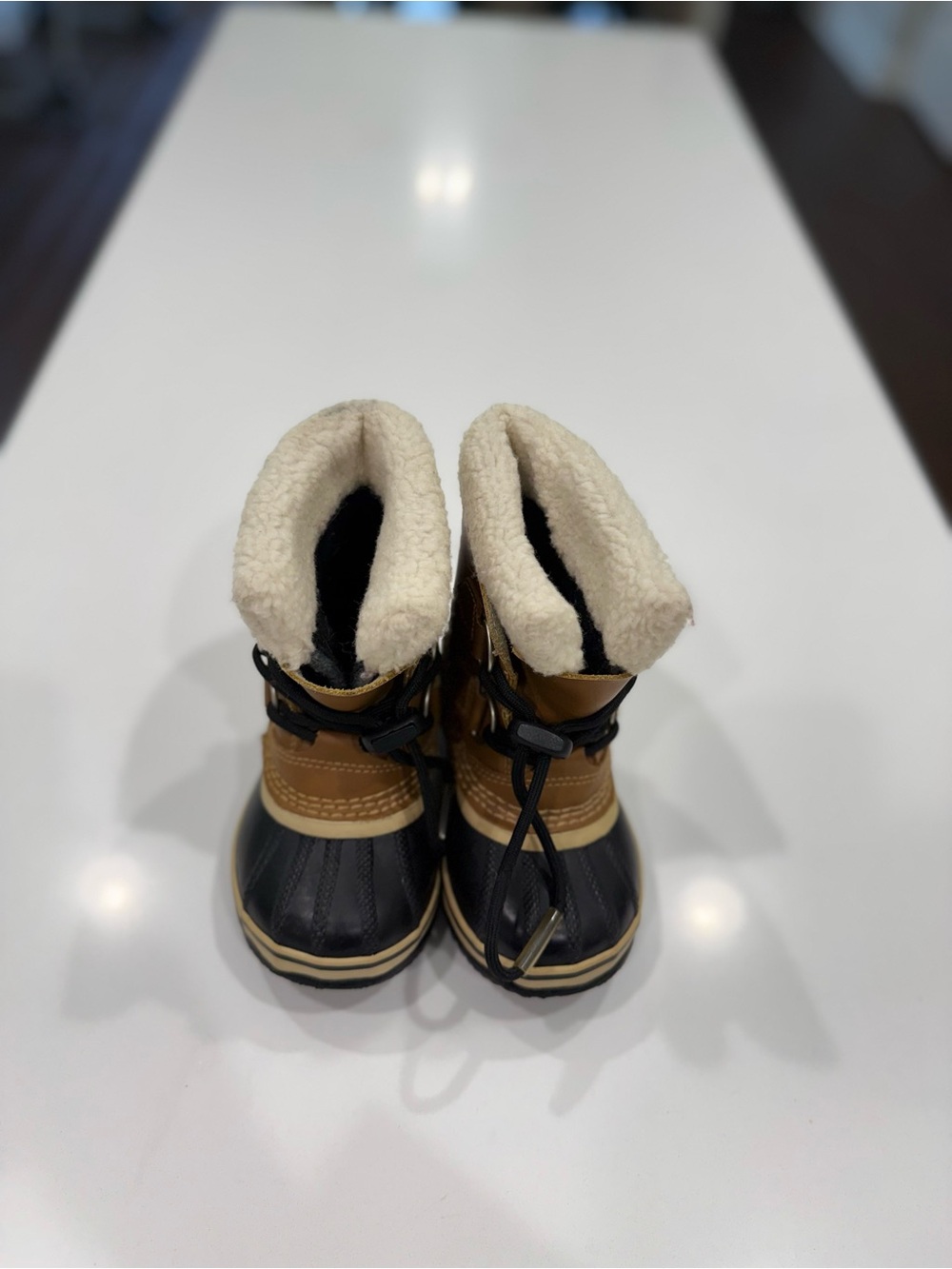 Sorel Yoot Pac Kids Waterproof Faux Fur Snow Boots Brown/Black US 8 - Picture 2 of 5